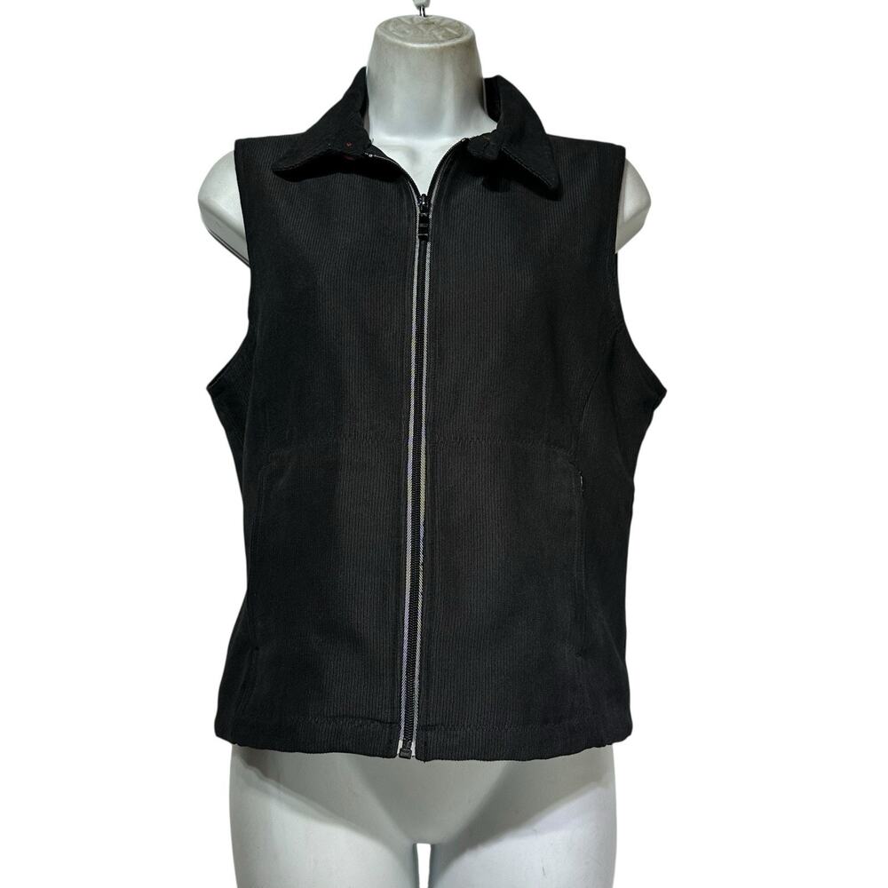Sun Mountain Black Outerwear Full Zip Lined Microfiber Vest Size M Pockets
